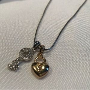Lia Sophia Heart & Key Charm Necklace